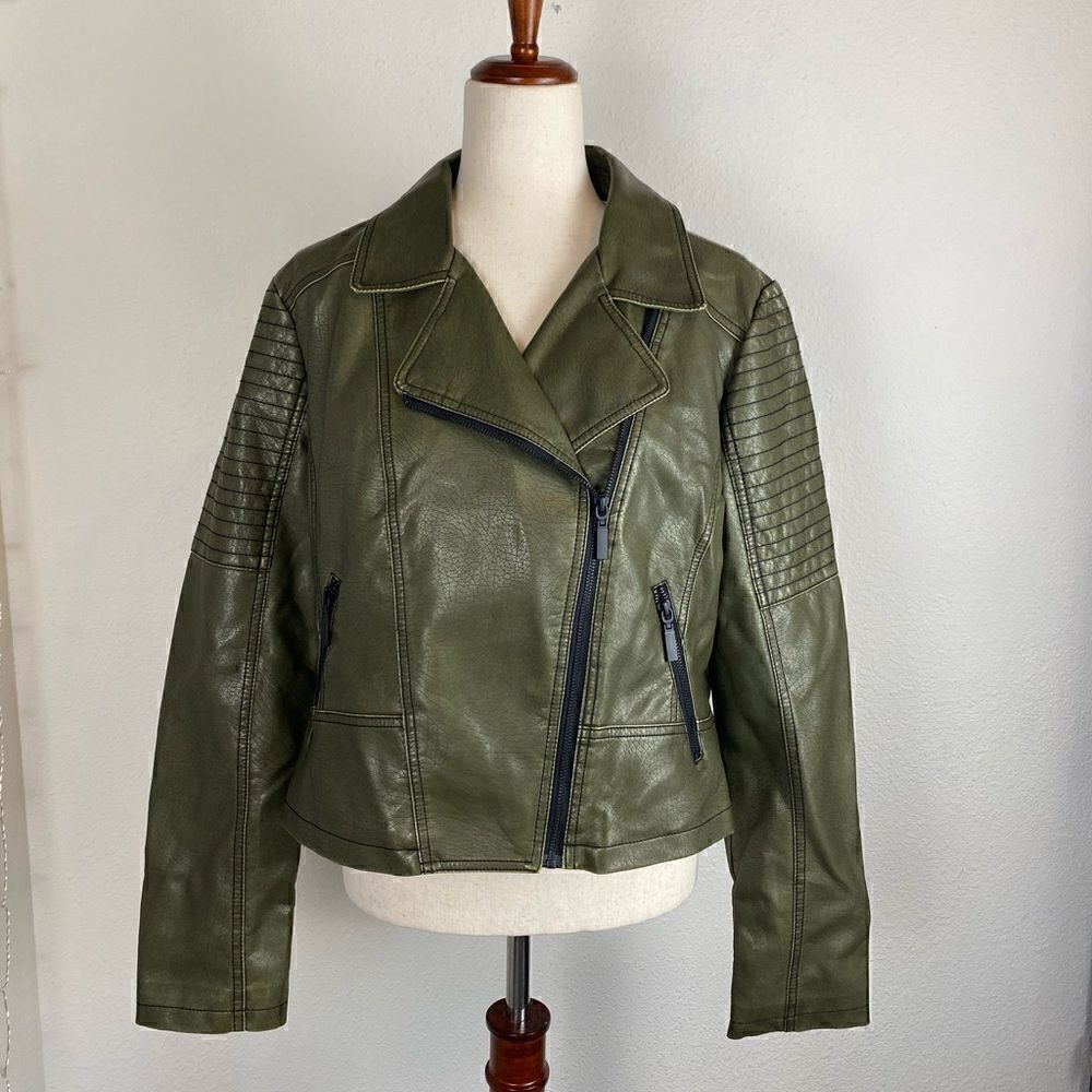 Fresh Press Imitation Leather Jacket Size L